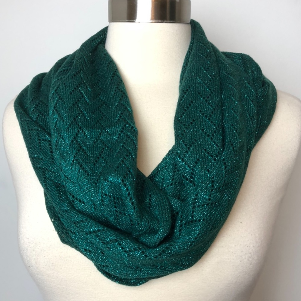 Green Metallic Shimmer Infinity Scarf